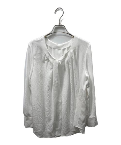 allureville（アルアバイル）allureville (アルアバイル) シルキータックボウブラウス ホワイト サイズ:2の古着・服飾アイテム