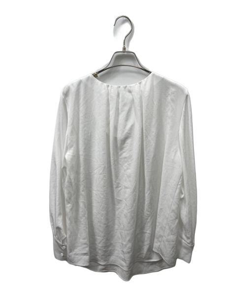 allureville（アルアバイル）allureville (アルアバイル) シルキータックボウブラウス ホワイト サイズ:2の古着・服飾アイテム