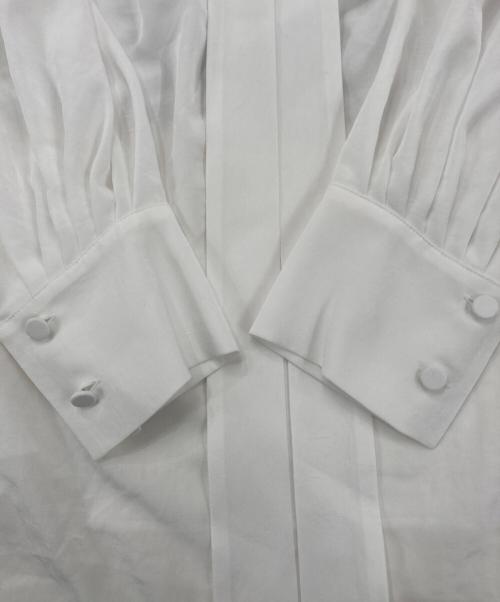 allureville（アルアバイル）allureville (アルアバイル) シルキータックボウブラウス ホワイト サイズ:2の古着・服飾アイテム