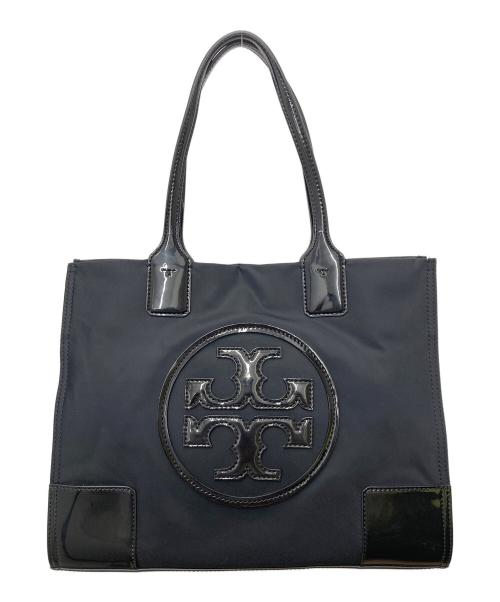 TORY BURCH（トリーバーチ）TORY BURCH (トリーバーチ) ナイロンエナメルトートバッグ ブラックの古着・服飾アイテム