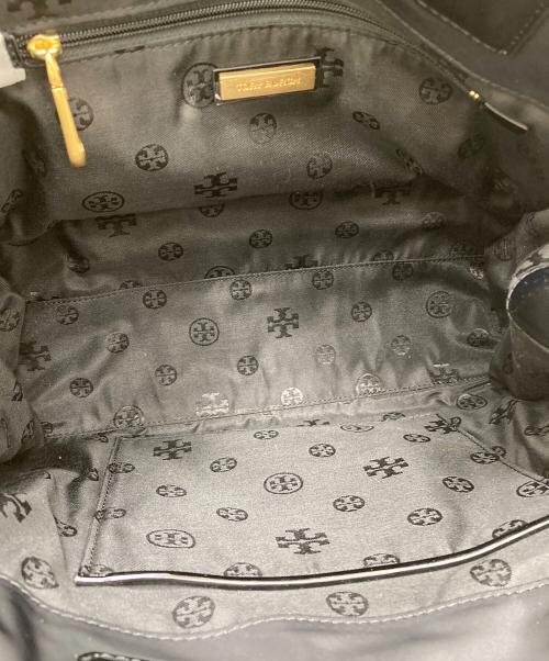 TORY BURCH（トリーバーチ）TORY BURCH (トリーバーチ) ナイロンエナメルトートバッグ ブラックの古着・服飾アイテム