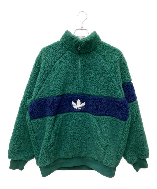 adidas（アディダス）adidas (アディダス) Winter Fleece JKT グリーン×ネイビー サイズ:XLの古着・服飾アイテム