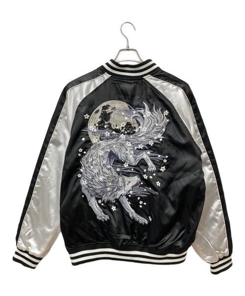 朧（オボロ）朧 (オボロ) 狼スカジャン ブラック サイズ:XLの古着・服飾アイテム