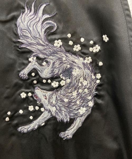 朧（オボロ）朧 (オボロ) 狼スカジャン ブラック サイズ:XLの古着・服飾アイテム