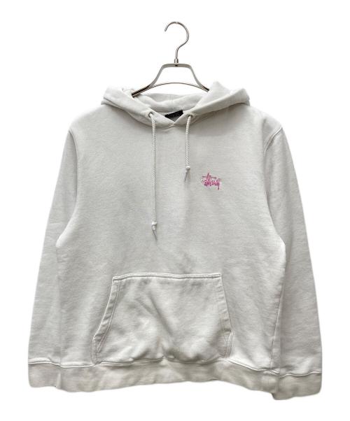stussy（ステューシー）stussy (ステューシー) プルオーバーパーカー ホワイト サイズ:Mの古着・服飾アイテム