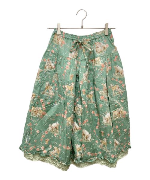 PINK HOUSE（ピンクハウス）PINK HOUSE (ピンクハウス) ひつじプリントスカート グリーン サイズ:表記なし 未使用品の古着・服飾アイテム