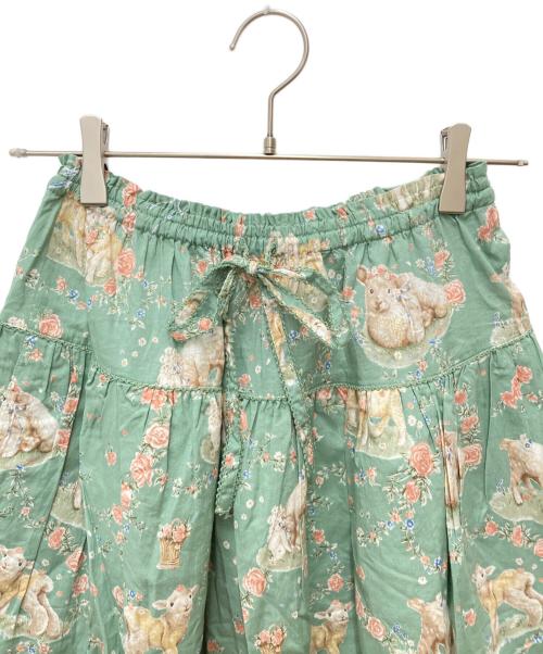 PINK HOUSE（ピンクハウス）PINK HOUSE (ピンクハウス) ひつじプリントスカート グリーン サイズ:表記なし 未使用品の古着・服飾アイテム