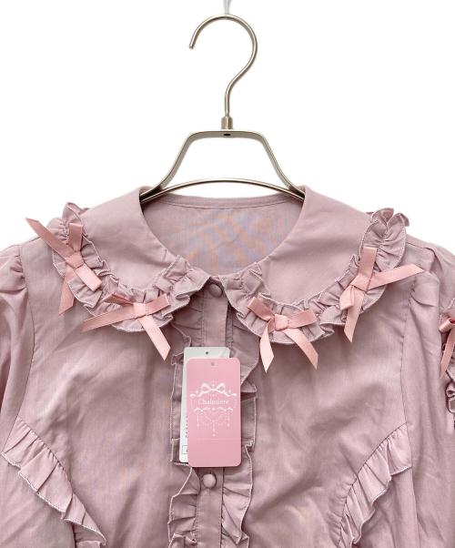 CHALMIERE（シャルミエール）CHALMIERE (シャルミエール) フリルブラウス ピンク サイズ:M 未使用品の古着・服飾アイテム