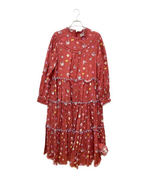 alcali（アルカリ）alcali (アルカリ) 猫柄フリルワンピース レッド サイズ:表記なし 未使用品の古着・服飾アイテム
