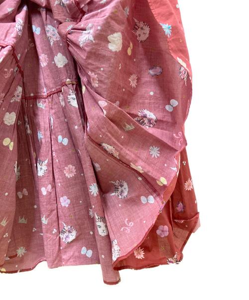 alcali（アルカリ）alcali (アルカリ) 猫柄フリルワンピース レッド サイズ:表記なし 未使用品の古着・服飾アイテム