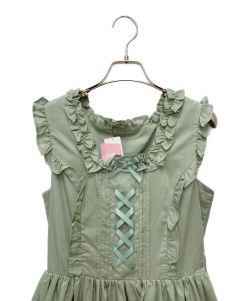 CHALMIERE（シャルミエール）CHALMIERE (シャルミエール) フリルロングジャンスカ 黄緑 サイズ:M 未使用品の古着・服飾アイテム