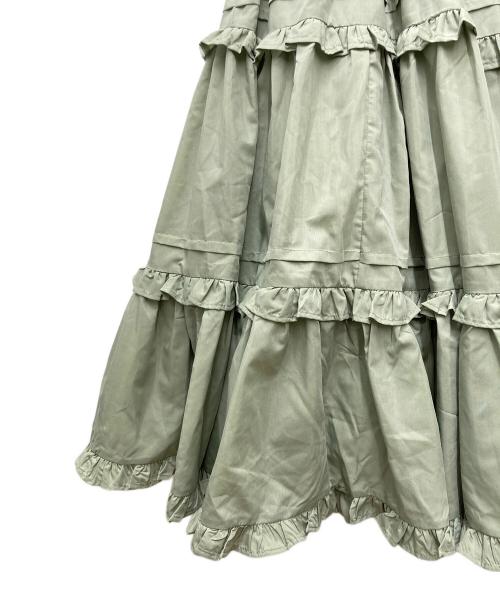 CHALMIERE（シャルミエール）CHALMIERE (シャルミエール) フリルロングジャンスカ 黄緑 サイズ:M 未使用品の古着・服飾アイテム