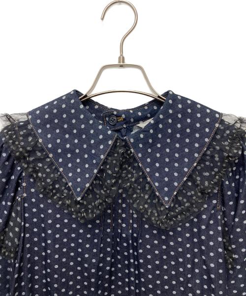 alcali（アルカリ）alcali (アルカリ) ドットフリルワンピース インディゴ サイズ:表記なし 未使用品の古着・服飾アイテム