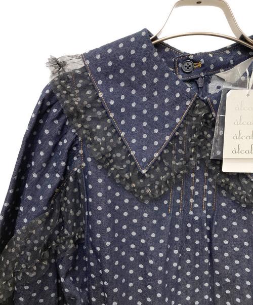 alcali（アルカリ）alcali (アルカリ) ドットフリルワンピース インディゴ サイズ:表記なし 未使用品の古着・服飾アイテム