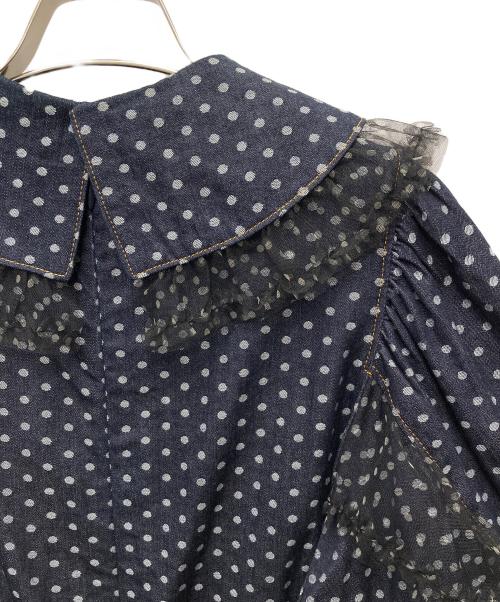 alcali（アルカリ）alcali (アルカリ) ドットフリルワンピース インディゴ サイズ:表記なし 未使用品の古着・服飾アイテム