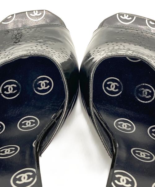 CHANEL（シャネル）CHANEL (シャネル) トリプルココマークパンチングミュール A16148X01462 ブラック サイズ:38の古着・服飾アイテム