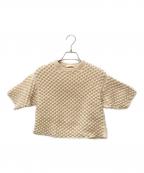 Chloeクロエ）の古着「ポップコーン編み半袖ニット」｜ベージュ