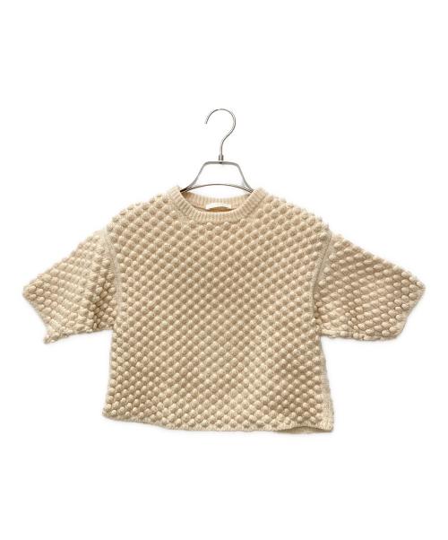 Chloe（クロエ）Chloe (クロエ) ポップコーン編み半袖ニット ベージュ サイズ:Sの古着・服飾アイテム