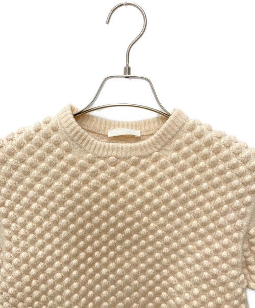 Chloe（クロエ）Chloe (クロエ) ポップコーン編み半袖ニット ベージュ サイズ:Sの古着・服飾アイテム