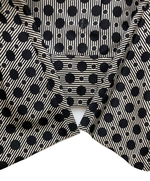 MIU MIU（ミュウミュウ）MIU MIU (ミュウミュウ) ドットストライプカーディガン グレー サイズ:表記なしの古着・服飾アイテム