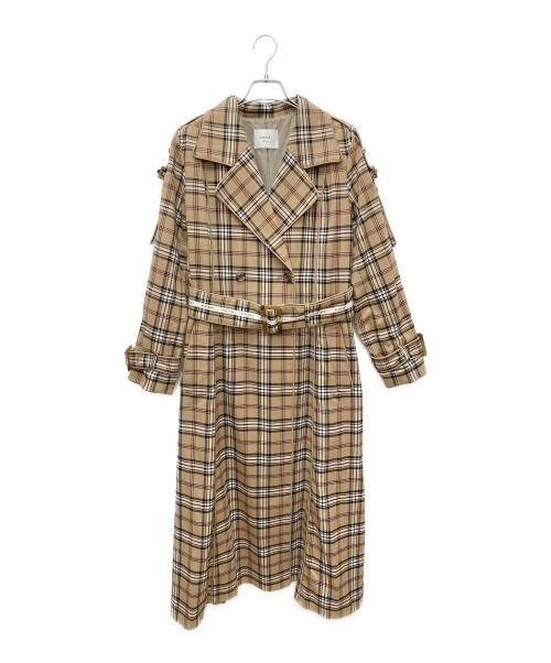 Ameri（アメリ）AMERI (アメリ) PASS CODE CHECK COAT ベージュ サイズ:Sの古着・服飾アイテム