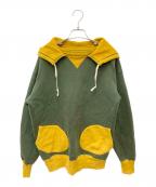 JELADOジェラード）の古着「後付けスウェットパーカー」｜グリーン×イエロー