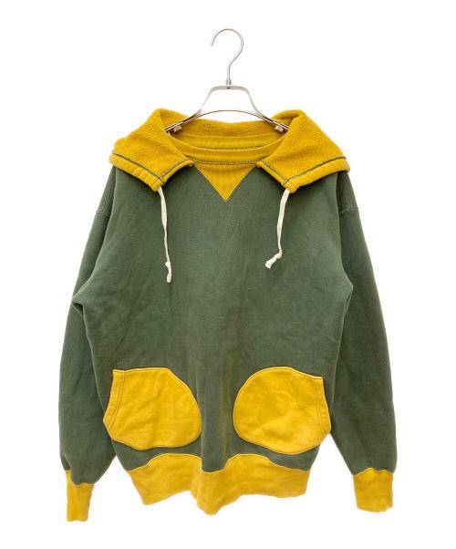 JELADO（ジェラード）JELADO (ジェラード) 後付けスウェットパーカー グリーン×イエロー サイズ:XLの古着・服飾アイテム