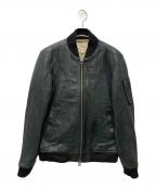 AVIREXアヴィレックス）の古着「SOFT LAMB MA-1 TYPE Leather Jacket」｜ブラック