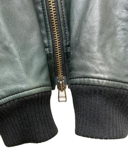 AVIREX（アヴィレックス）AVIREX (アヴィレックス) SOFT LAMB MA-1 TYPE Leather Jacket ブラック サイズ:Lの古着・服飾アイテム