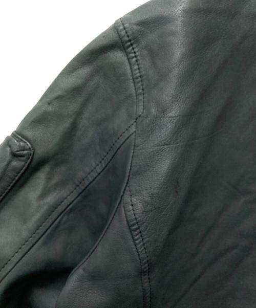AVIREX（アヴィレックス）AVIREX (アヴィレックス) SOFT LAMB MA-1 TYPE Leather Jacket ブラック サイズ:Lの古着・服飾アイテム