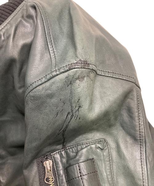 AVIREX（アヴィレックス）AVIREX (アヴィレックス) SOFT LAMB MA-1 TYPE Leather Jacket ブラック サイズ:Lの古着・服飾アイテム