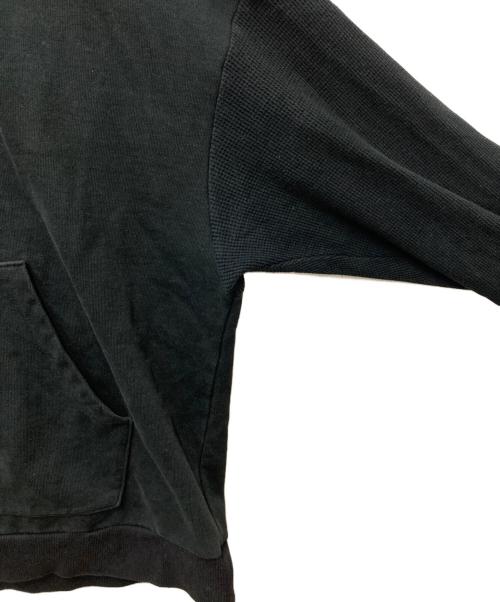 ABELIA EDWARD GOUCHA（アベリアエドワードゴーチャ）ABELIA EDWARD GOUCHA (アベリアエドワードゴーチャ) サーマル切替ジップパーカー ブラック サイズ:Fの古着・服飾アイテム