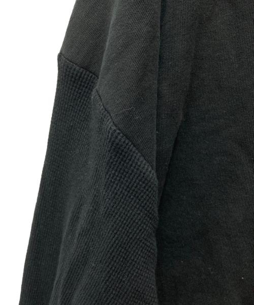 ABELIA EDWARD GOUCHA（アベリアエドワードゴーチャ）ABELIA EDWARD GOUCHA (アベリアエドワードゴーチャ) サーマル切替ジップパーカー ブラック サイズ:Fの古着・服飾アイテム