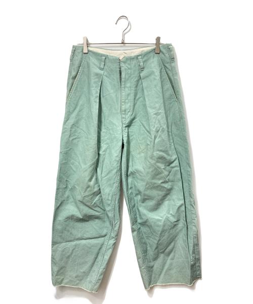 saby（サバイ）saby (サバイ) タックパンツ 黄緑 サイズ:Mの古着・服飾アイテム