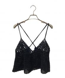 Spick and Span（スピック＆スパン）の古着「クロシェニットキャミソール」｜ブラック