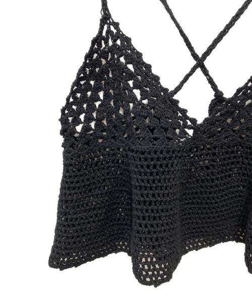 Spick and Span（スピック＆スパン）Spick and Span (スピック＆スパン) クロシェニットキャミソール ブラック サイズ:表記なしの古着・服飾アイテム