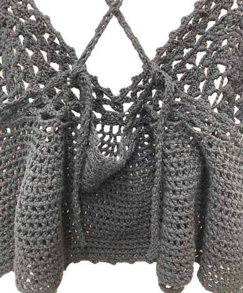 Spick and Span（スピック＆スパン）Spick and Span (スピック＆スパン) クロシェニットキャミソール ブラック サイズ:表記なしの古着・服飾アイテム