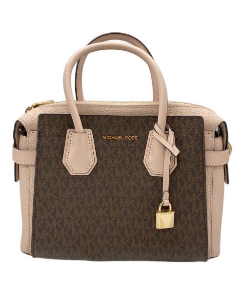 MICHAEL KORS（マイケル・コース）MICHAEL KORS (マイケル・コース) サッチェルスモール 2WAYバッグ ブラウン×ピンクの古着・服飾アイテム