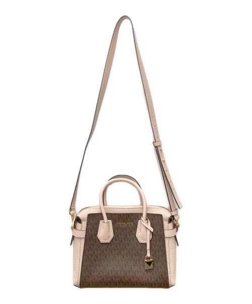 MICHAEL KORS（マイケル・コース）MICHAEL KORS (マイケル・コース) サッチェルスモール 2WAYバッグ ブラウン×ピンクの古着・服飾アイテム