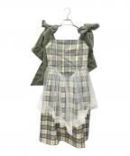 PAMEO POSEパメオポーズ）の古着「VEILED DRESS」｜グリーン