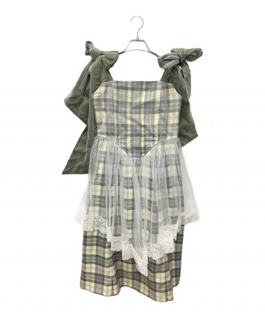 PAMEO POSE VEILED DRESS チェック柄ワンピ パメオポーズ VEILED DRESS