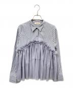 POPPYポピー）の古着「tulle docking flare shirt」｜グレー