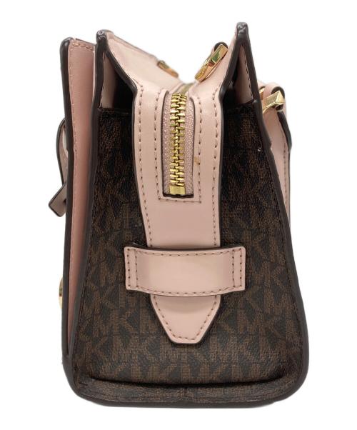 MICHAEL KORS（マイケル・コース）MICHAEL KORS (マイケル・コース) サッチェルスモール2WAYバッグ ブラウン×ピンクの古着・服飾アイテム