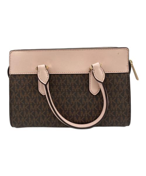 MICHAEL KORS（マイケル・コース）MICHAEL KORS (マイケル・コース) サッチェルスモール2WAYバッグ ブラウン×ピンクの古着・服飾アイテム