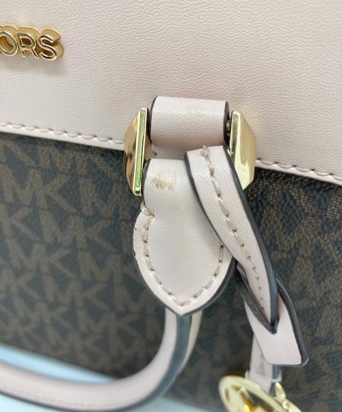 MICHAEL KORS（マイケル・コース）MICHAEL KORS (マイケル・コース) サッチェルスモール2WAYバッグ ブラウン×ピンクの古着・服飾アイテム