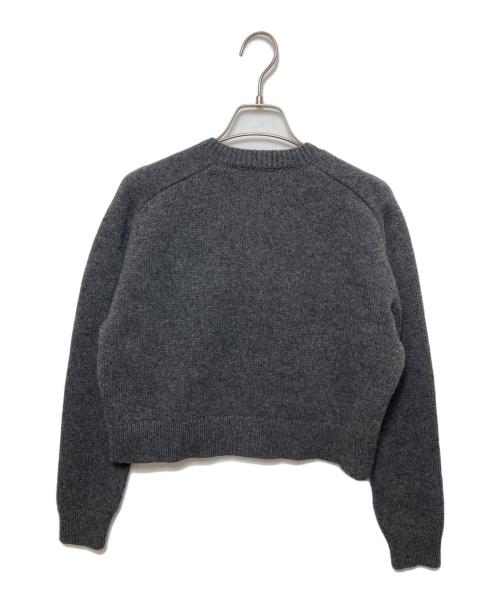 patou（パトゥ）patou (パトゥ) 金釦ロゴニットカーディガン グレー サイズ:XSの古着・服飾アイテム