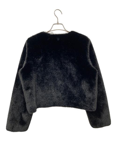 eimy istoire（エイミーイストワール）eimy istoire (エイミーイストワール) ゴールドボタンフェイクファージャケット ブラック サイズ:36の古着・服飾アイテム