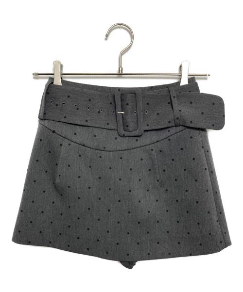 darich（ダーリッチ）darich (ダーリッチ) シェイプラインベルトドットミニスカート グレー サイズ:Freeの古着・服飾アイテム