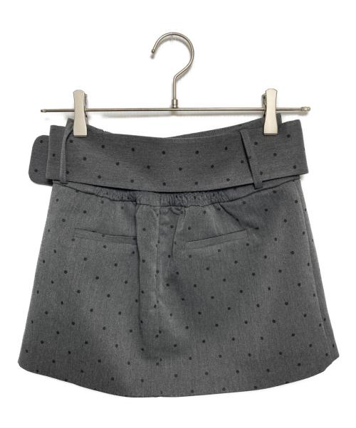 darich（ダーリッチ）darich (ダーリッチ) シェイプラインベルトドットミニスカート グレー サイズ:Freeの古着・服飾アイテム