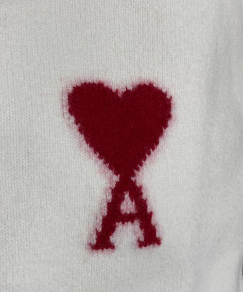 ami（アミ）ami (アミ) ロゴクルーネックニット ホワイト サイズ:Sの古着・服飾アイテム